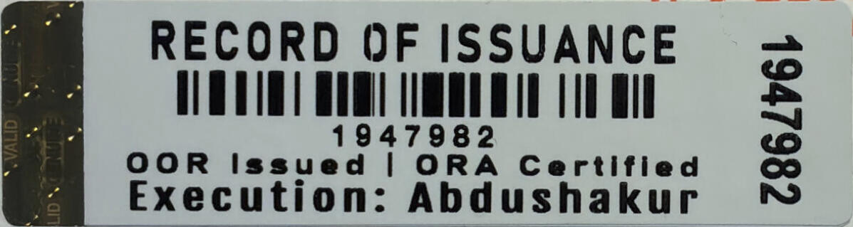 ORA ROI Label